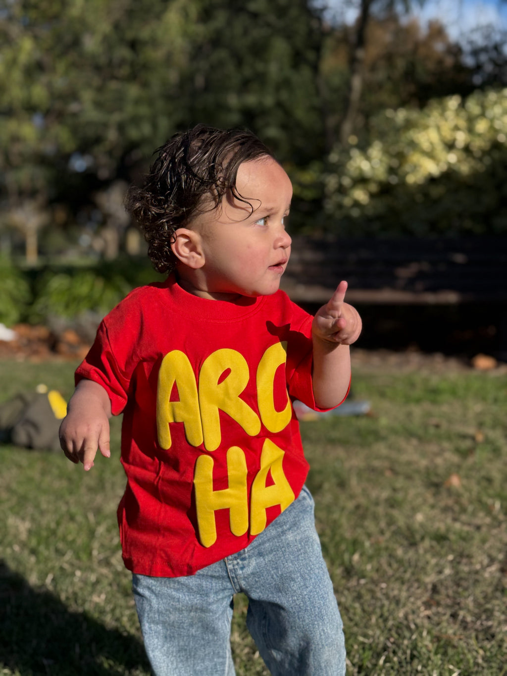 AROHA BUBBLE PRINT | RED (KIDS)