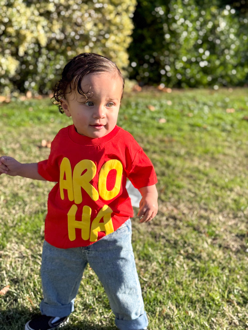 AROHA BUBBLE PRINT | RED (KIDS)