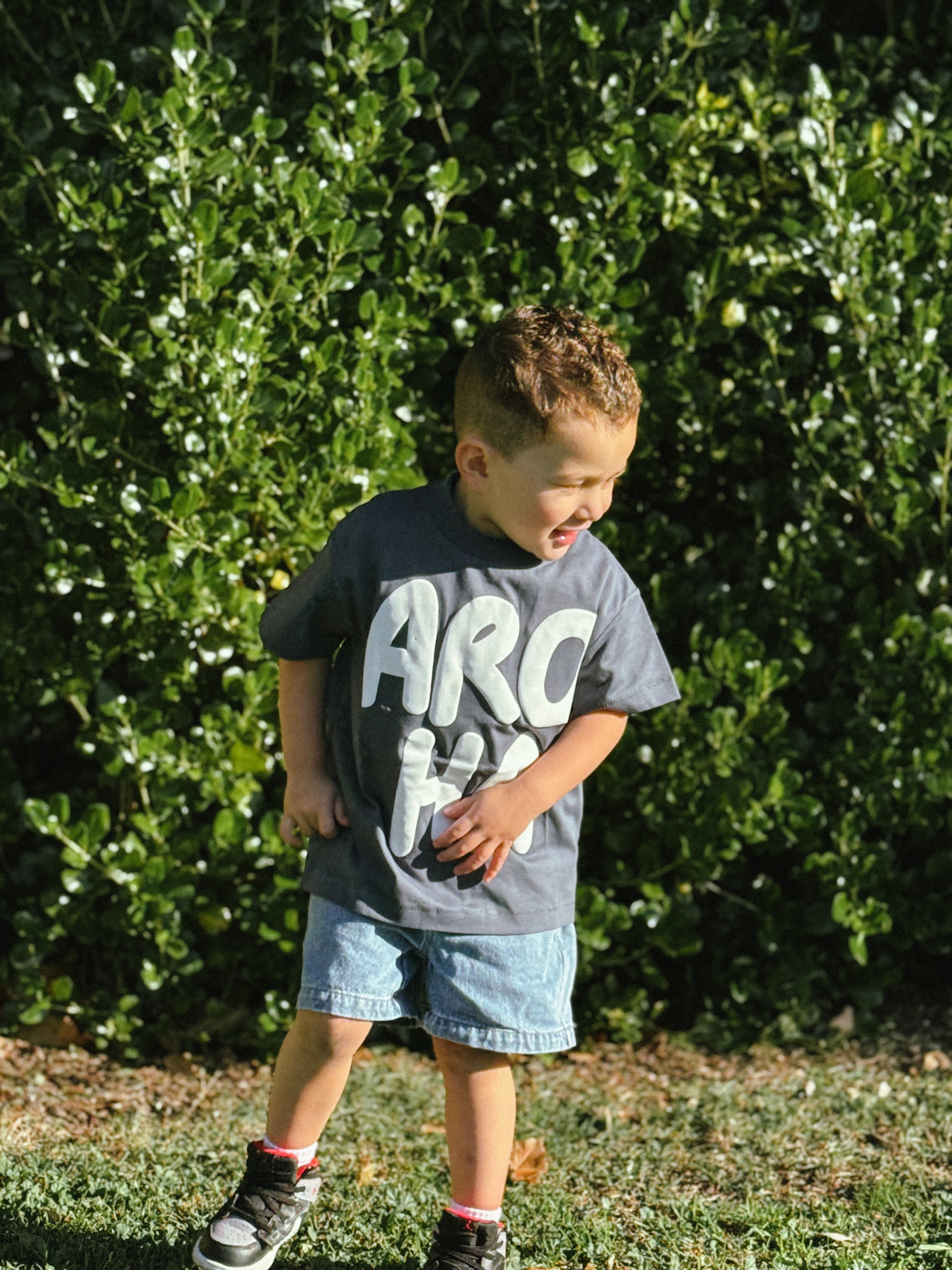 AROHA BUBBLE PRINT | CHARCOAL (KIDS)