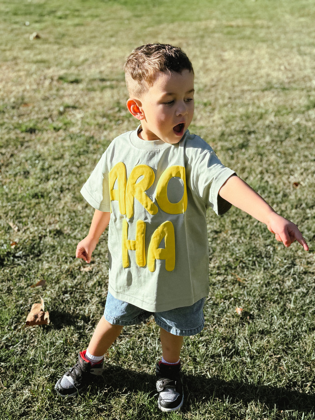 AROHA BUBBLE PRINT | GREEN (KIDS)